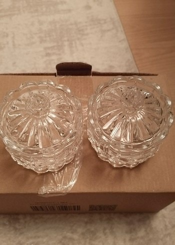 Vintage Şeffaf Cam Kapaklı Küçük Kavanoz Seti - Görsel 3