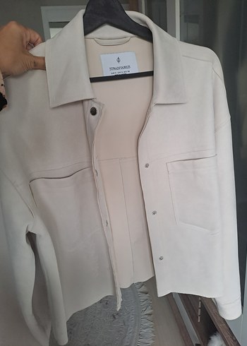 Stradivarius Ekru Minimal Ceket