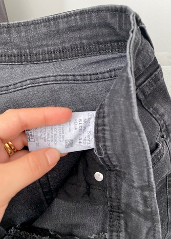 Siyah Düğmeli Erkek Denim Pantolon - Görsel 7