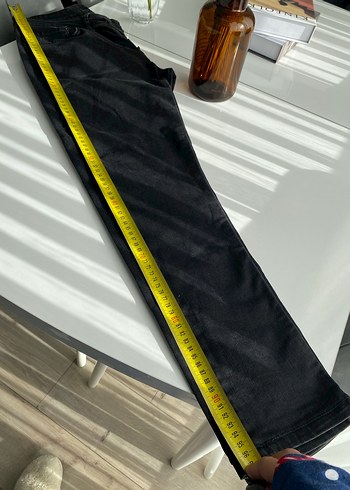 Siyah Düğmeli Erkek Denim Pantolon - Görsel 5