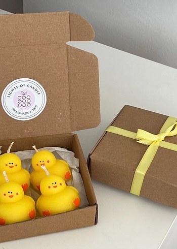 Sarı Ördek Şekilli 4lü mini Mum Seti - Görsel 3