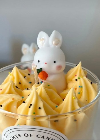 Tavşanlı mango kokulu Mum - Görsel 2