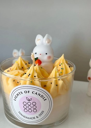 Tavşanlı mango kokulu Mum - Görsel 3