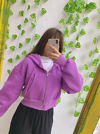 m Beden mor Renk Crop ceket