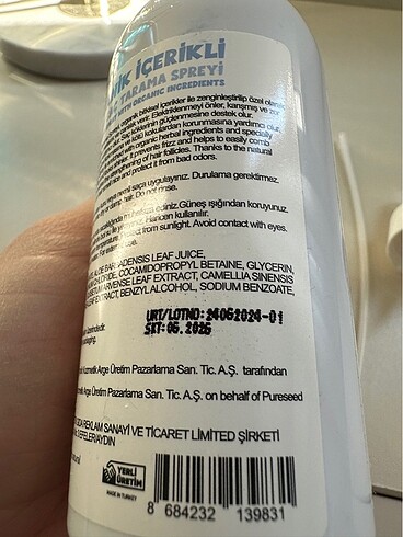 Purseed organik kolay saç tarama spreyi - Görsel 4