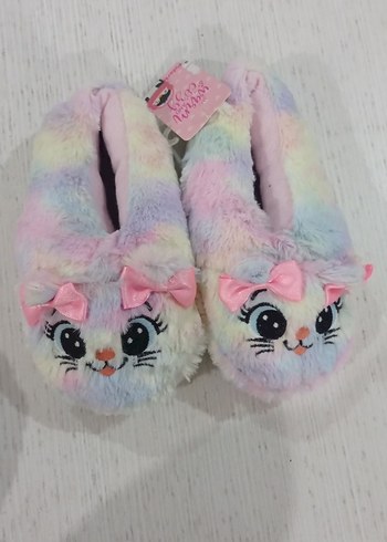 Kız Çocuk Renkli Peluş Terlik - Görsel 2