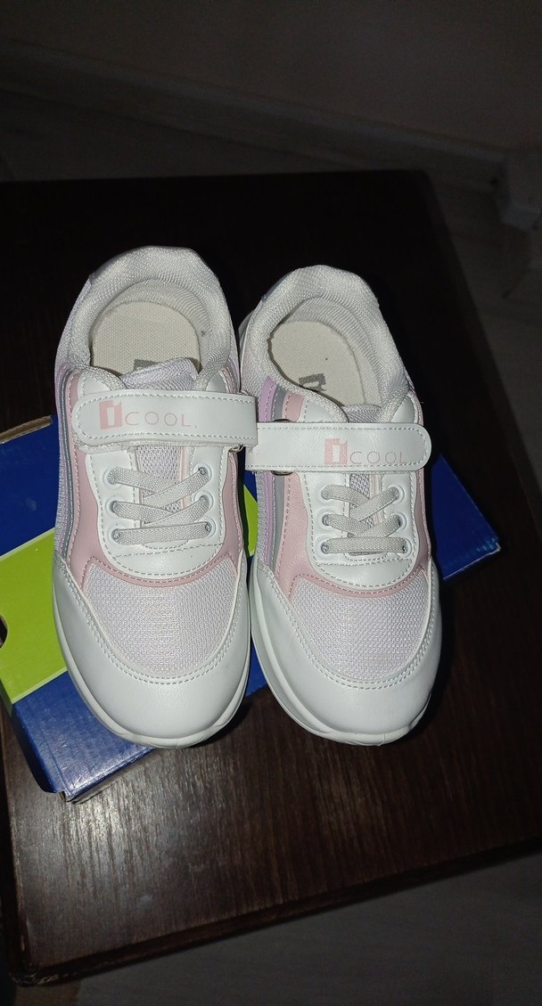 Kız Çocuk Beyaz Pastel Bağcıksız Spor Ayakkabı - Görsel 5