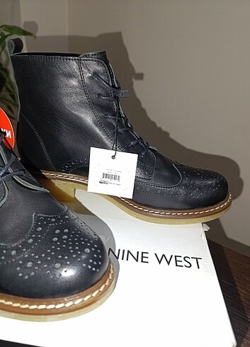 37 Beden siyah Renk Nine West kadın bot kauçuk taban hakiki deri
