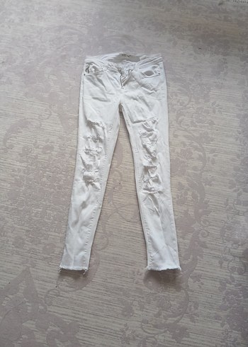 Beyaz Skinny Kot Pantolon