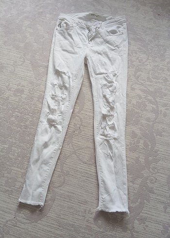 Koton Beyaz Skinny Kot Pantolon