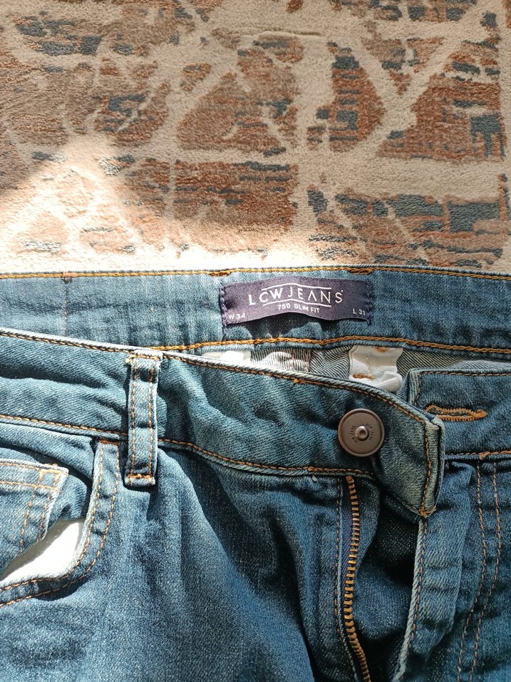 LCW Erkek Gri Mavi Normal Boy Kot Pantolon - Görsel 2