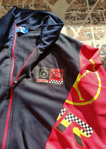 Kırmızı Baskılı Erkek Fermuarlı Ceket - Görsel 2