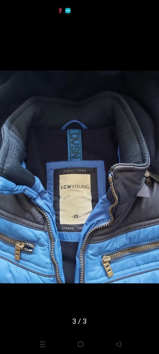 Erkek Mavi Kapüşonlu Mont - Görsel 3