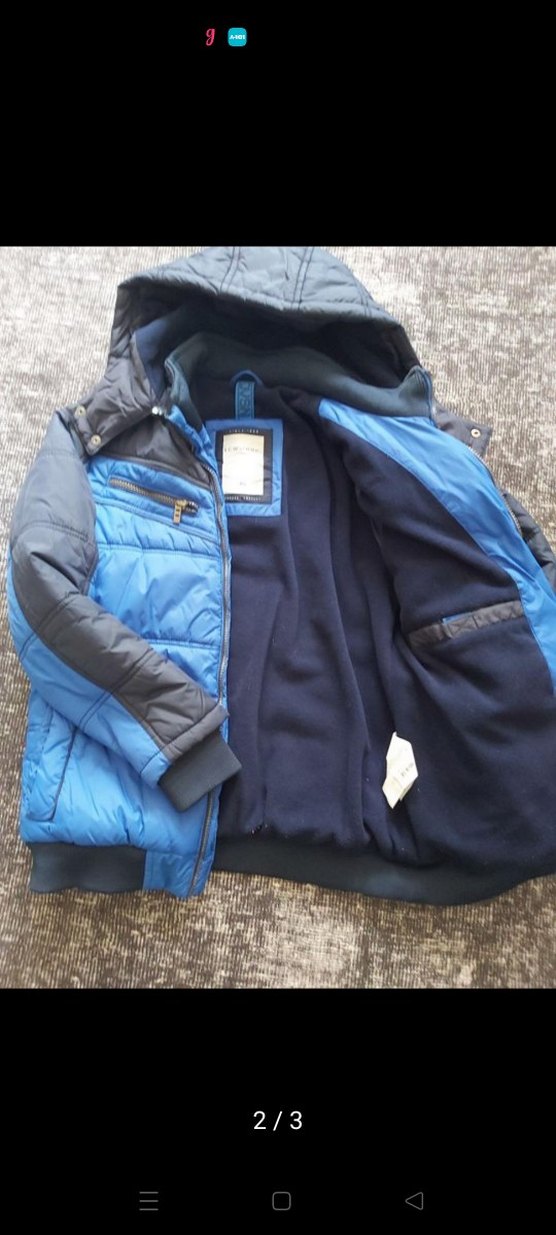 Erkek Mavi Kapüşonlu Mont - Görsel 2