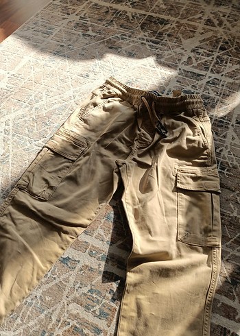 Bej Kemerli Rahat Kesim Kargocu  Pantolon - Görsel 3