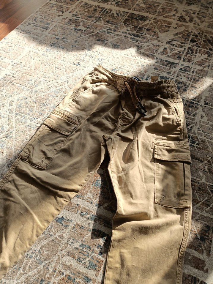 Bej Kemerli Rahat Kesim Kargocu  Pantolon - Görsel 3