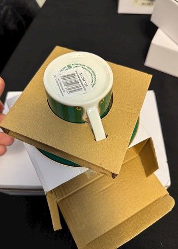 Pip studio yeşil çizgili Türk kahvesi fincanı - Görsel 5