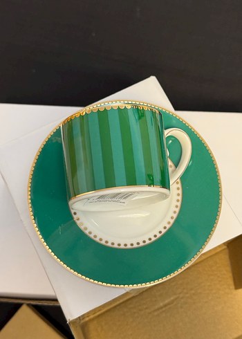 Pip studio yeşil çizgili Türk kahvesi fincanı - Görsel 3