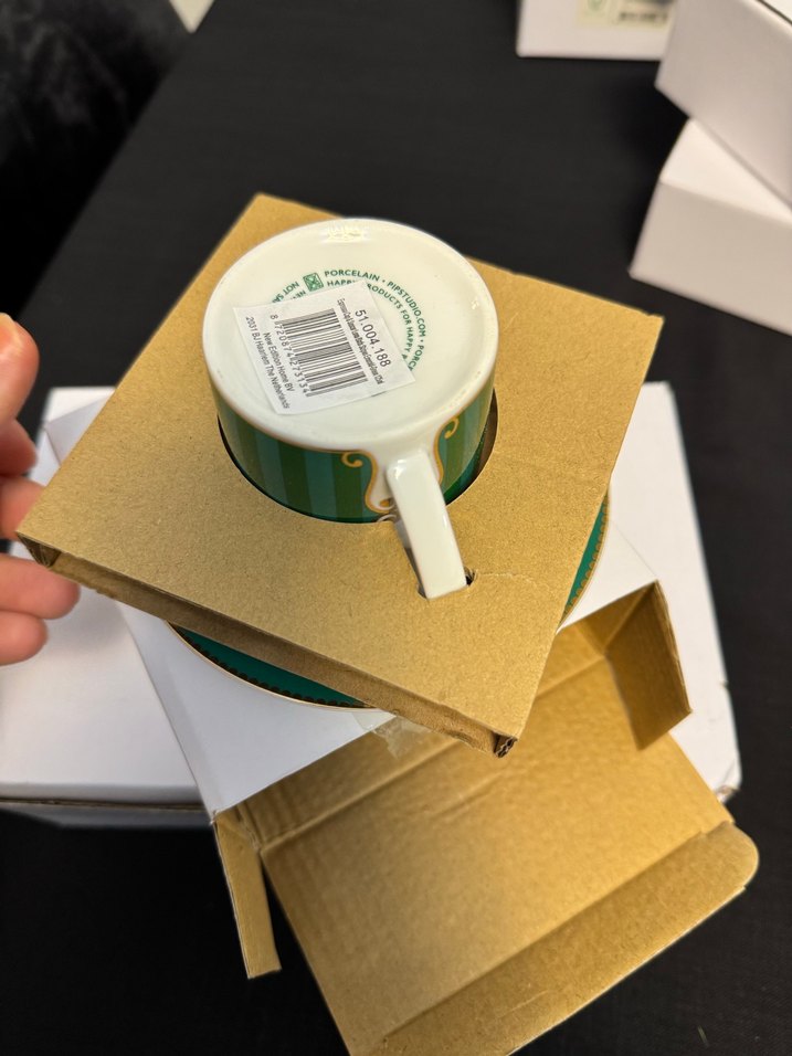 Pip studio yeşil çizgili Türk kahvesi fincanı - Görsel 5