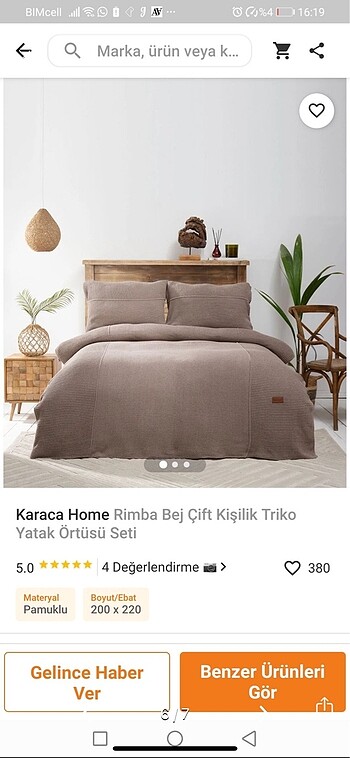 Karaca triko yatak örtüsü
