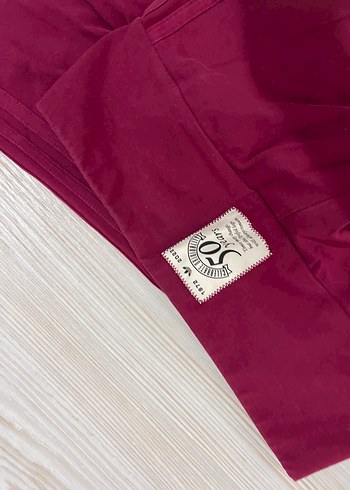 s Beden bordo Renk Bordo Fermuarlı Spor Kadın Tayt