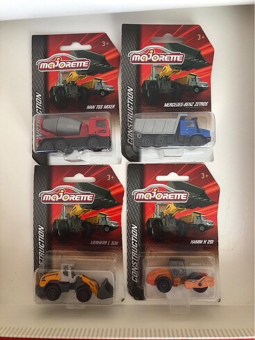 Majorette İnşaat Araçları 4 Araçlık Lot