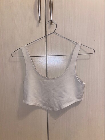 Bej Askılı Crop Top