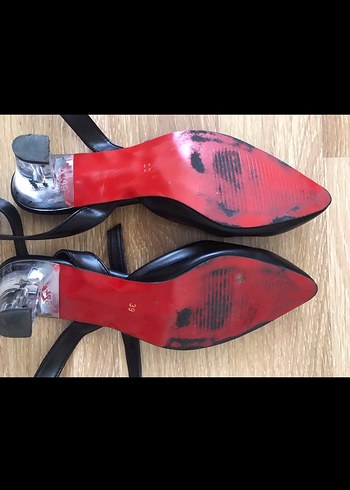 39 Beden siyah Renk Siyah Stiletto Topuklu Deri Ayakkabı