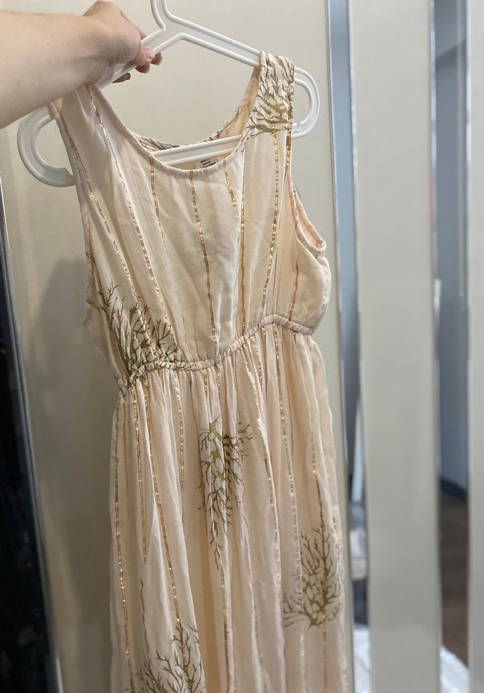 Bej Nakışlı Bohem  Uzun Elbise - Görsel 3
