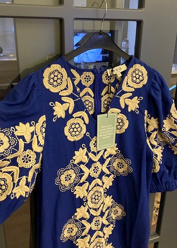 Lacivert Bohem Uzun Elbise - Görsel 2