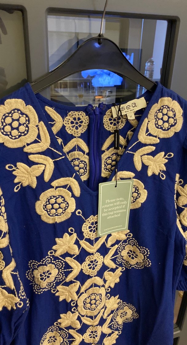 Lacivert Bohem Uzun Elbise - Görsel 3