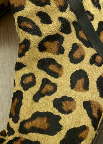 Leopar Desenli Süet Kadın Botlar - Görsel 2
