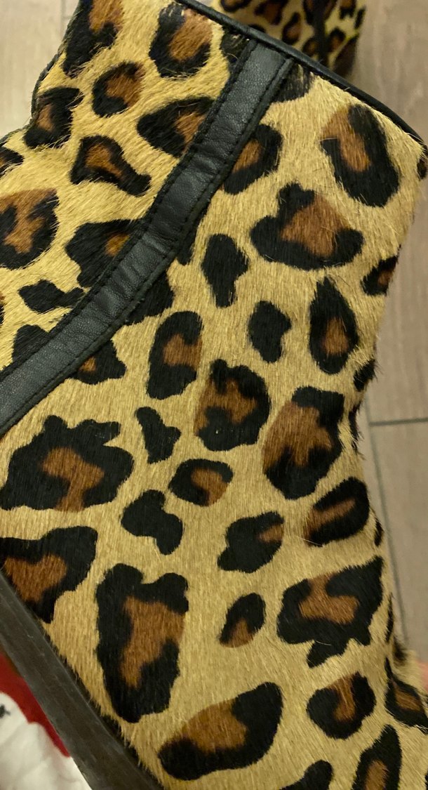 Leopar Desenli Süet Kadın Botlar - Görsel 3