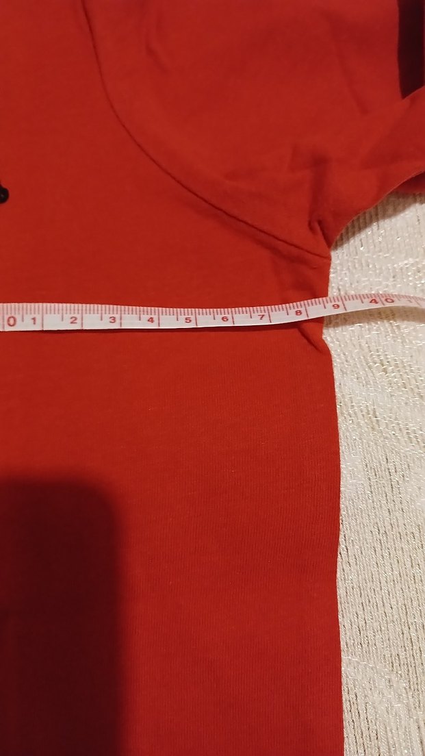 Kız Çocuk Parlak Pul Detaylı Kırmızı Tişört - Görsel 4