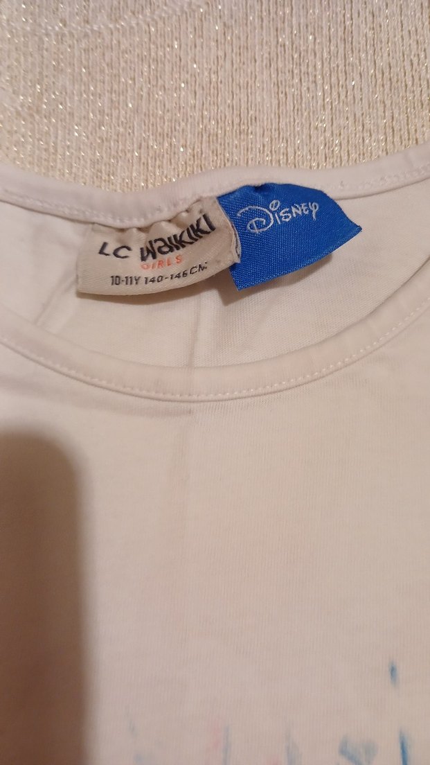 Kız Çocuk Beyaz Baskılı Uzun Kollu Tişört - Görsel 2