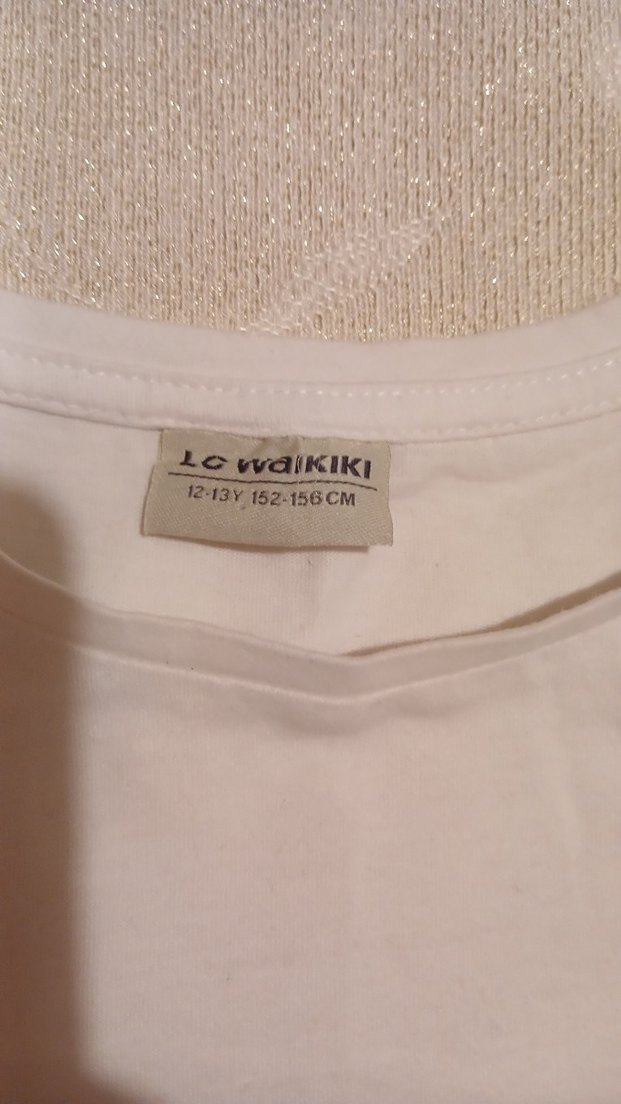 Kız Çocuk Beyaz Baskılı Uzun Kollu Tişört - Görsel 3