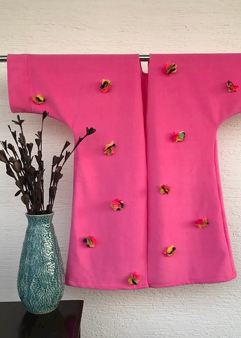 Pembe Mini Çiçekli Kadın Polar - Görsel 6