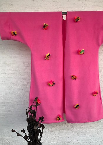 Pembe Mini Çiçekli Kadın Polar - Görsel 7