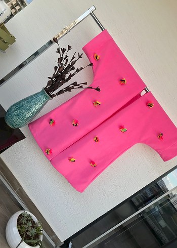 Pembe Mini Çiçekli Kadın Polar - Görsel 11