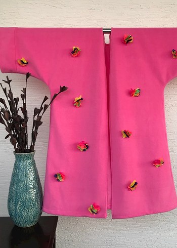 Pembe Mini Çiçekli Kadın Polar - Görsel 10