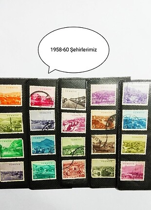 1958 Şehirlerimiz pulları koleksiyon