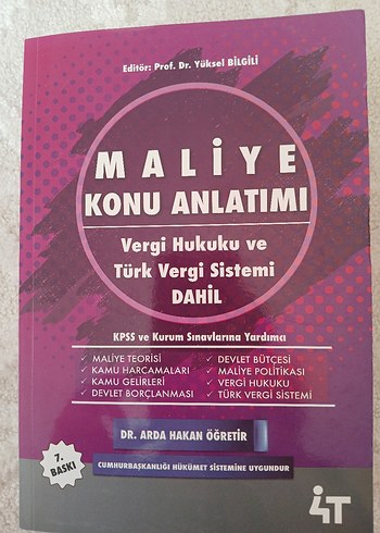 Maliye Konu Anlatımı Vergi Hukuku ve Türk Vergi Sistemi