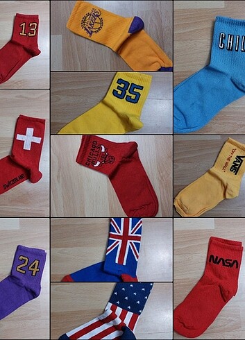 Diğer Renkli desenli çoraplar..