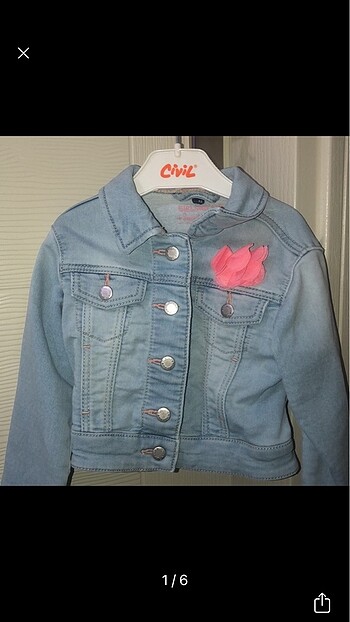 Kız bebek kot ceket - Görsel 6