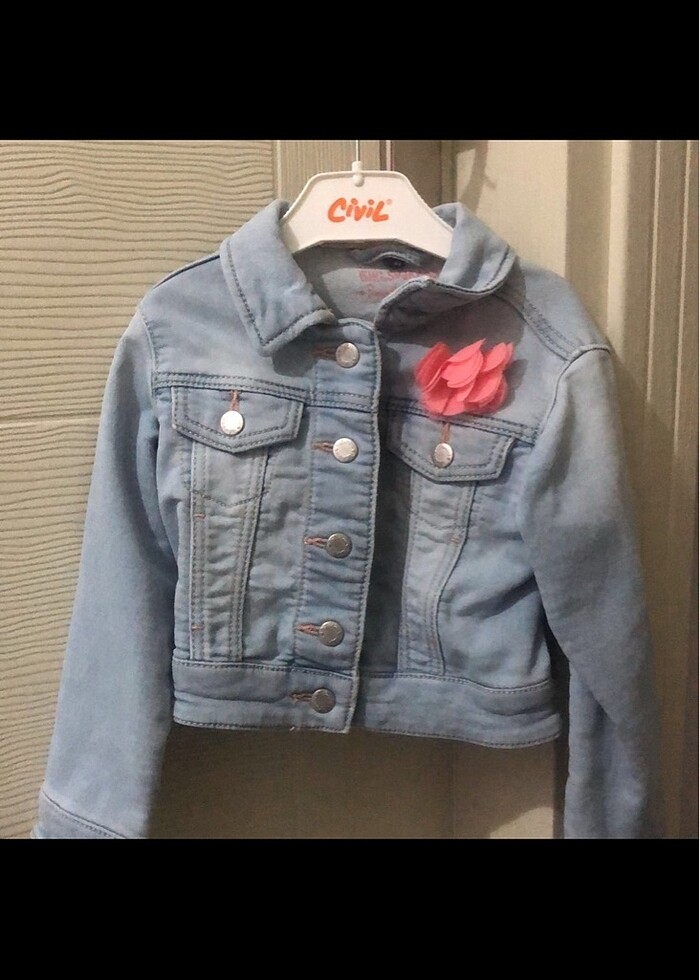 Kız bebek kot ceket - Görsel 5