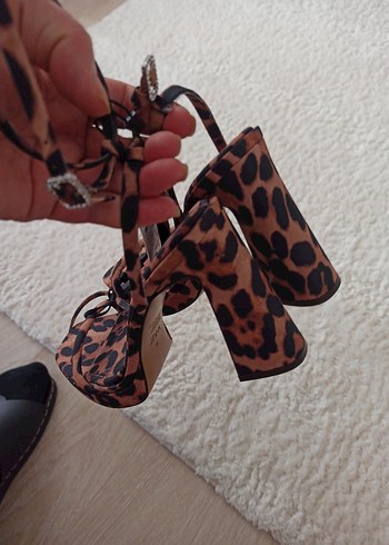 Leopar Desenli Platform Topuklu Kadın Ayakkabı - Görsel 11