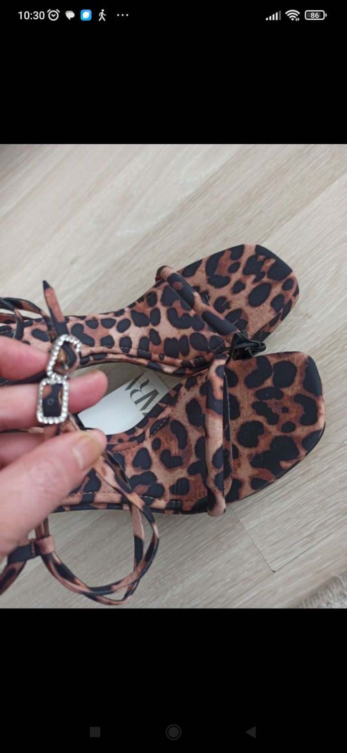 Leopar Desenli Kahverengi Platform Topuklu Kadın Ayakkabı - Görsel 5