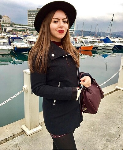 s Beden siyah Renk BERSHKA Kaşe Kaban