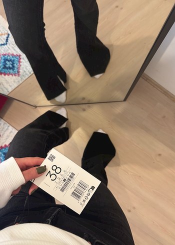Siyah Kadın flare Jean