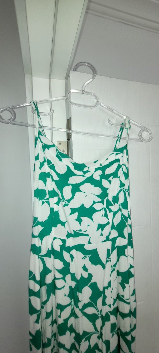 Yeşil Desenli Uzun Elbise - Görsel 2